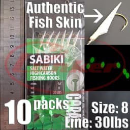 Lunker Sabiki lure flasher rig hook soft bait luminous eel glow dark mackerel fishing snapper mulloway flathead mullet shark