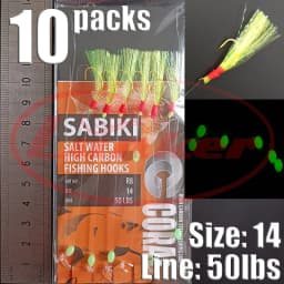 Lunker Sabiki lure flasher rig hook soft bait luminous eel glow dark mackerel fishing snapper mulloway flathead mullet shark