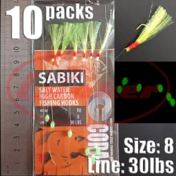 Lunker Sabiki lure flasher rig hook soft bait luminous eel glow dark mackerel fishing snapper mulloway flathead mullet shark