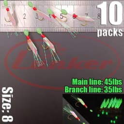 Lunker Sabiki lure flasher rig hook soft bait luminous eel glow dark mackerel fishing snapper mulloway flathead mullet shark