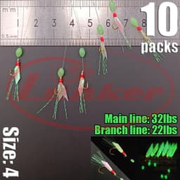Lunker Sabiki lure flasher rig hook soft bait luminous eel glow dark mackerel fishing snapper mulloway flathead mullet shark