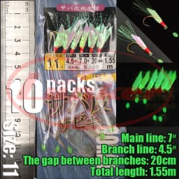 Lunker Sabiki lure flasher rig hook soft bait luminous eel glow dark mackerel fishing snapper mulloway flathead mullet shark