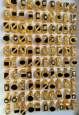 5Pcs Fashion Jewelry Men's Gold Color Enamel Rhinestone Rings Hot Wholesale Mixed Lots Party Drop Ship Free LR4047