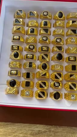 5Pcs Fashion Jewelry Men's Gold Color Enamel Rhinestone Rings Hot Wholesale Mixed Lots Party Drop Ship Free LR4047