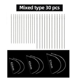 WUTA 24 Pcs Large Eye Blunt Stitching Needle Harness Round-pointed Needle Leather Hand Sewing Blunt Leathercraft Sewing Needle