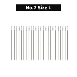 WUTA 24 Pcs Large Eye Blunt Stitching Needle Harness Round-pointed Needle Leather Hand Sewing Blunt Leathercraft Sewing Needle
