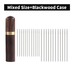 WUTA 24 Pcs Large Eye Blunt Stitching Needle Harness Round-pointed Needle Leather Hand Sewing Blunt Leathercraft Sewing Needle
