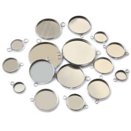 10/20pcs 8-30mm Inner Size Stainless Steel One Loop Double Lioops Pendant Cabochon Blank Base Setting Tray DIY Jewelry Findings