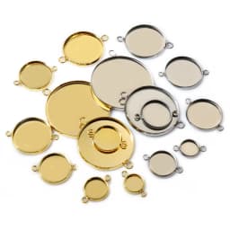 10/20pcs 8-30mm Inner Size Stainless Steel One Loop Double Lioops Pendant Cabochon Blank Base Setting Tray DIY Jewelry Findings