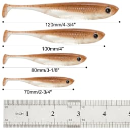 Dr.Fish 5/6pcs Fishing Soft Plastic Lures Silicone Bait Paddle Tail Shad Worm Swimbaits Freshwater Bass Trout 70mm 80mm 100mm