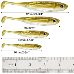 Dr.Fish 5/6pcs Fishing Soft Plastic Lures Silicone Bait Paddle Tail Shad Worm Swimbaits Freshwater Bass Trout 70mm 80mm 100mm