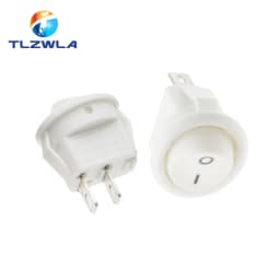 10PCS KCD1 2PIN 15mm On/Off Round Boat Rocker Switch DC AC 3A/250V Car Dash Dashboard Track Dropshipping