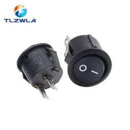 10PCS KCD1 2PIN 15mm On/Off Round Boat Rocker Switch DC AC 3A/250V Car Dash Dashboard Track Dropshipping