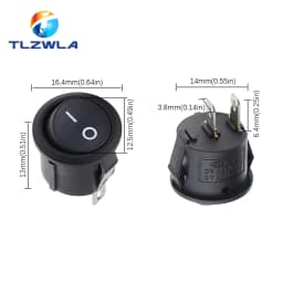 10PCS KCD1 2PIN 15mm On/Off Round Boat Rocker Switch DC AC 3A/250V Car Dash Dashboard Track Dropshipping