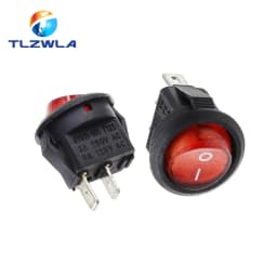 10PCS KCD1 2PIN 15mm On/Off Round Boat Rocker Switch DC AC 3A/250V Car Dash Dashboard Track Dropshipping