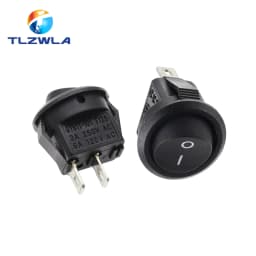 10PCS KCD1 2PIN 15mm On/Off Round Boat Rocker Switch DC AC 3A/250V Car Dash Dashboard Track Dropshipping