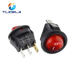 10PCS KCD1 2PIN 15mm On/Off Round Boat Rocker Switch DC AC 3A/250V Car Dash Dashboard Track Dropshipping