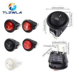 10PCS KCD1 2PIN 15mm On/Off Round Boat Rocker Switch DC AC 3A/250V Car Dash Dashboard Track Dropshipping
