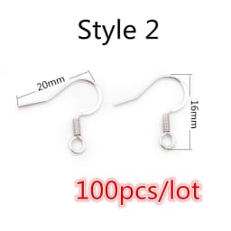 (Never Fade) High Quality 316 Stainless Steel DIY Earring Findings Clasps Hooks Jewelry Making Accessories Earwire