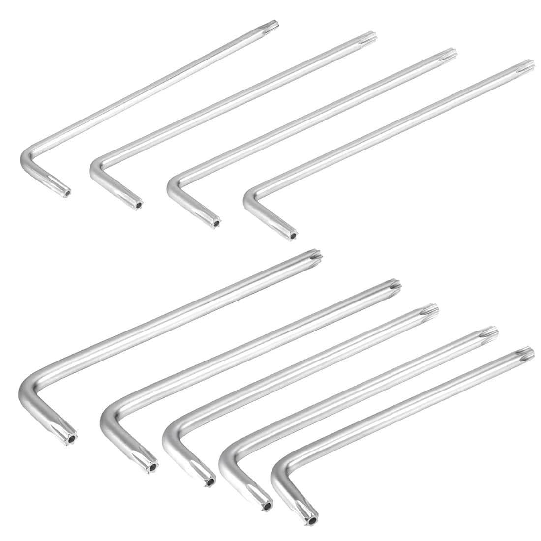 T10 T15 T20 T25 T27 T30 T40 T45 T50 Long Tamper Proof Torx Wrench Star Key Bit Wrench L-Shape Wrench Nickel Plated Repair Tools