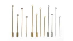 20pcs Safety Long Brooch Pins Gold/Antique Bronze Loop Eye Brooch Pin with Cap Stopper for DIY Jewelry Making Brooch Accessories