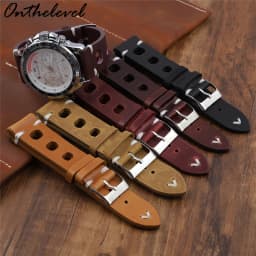 Leather Hand-Stitching Solid Color Watchband 18mm 20mm 22mm 24mm Breathable Hole Strap for Watch Watchbands Strap