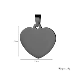 10pcs Wholesale Unisex Minimalis Stainless Steel Dog Tag Heart Pendant Necklace High Polished necklace chain jewelry gifts