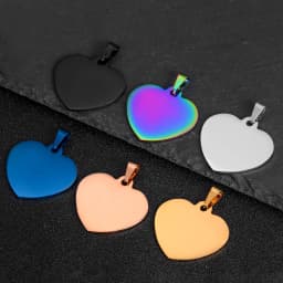 10pcs Wholesale Unisex Minimalis Stainless Steel Dog Tag Heart Pendant Necklace High Polished necklace chain jewelry gifts