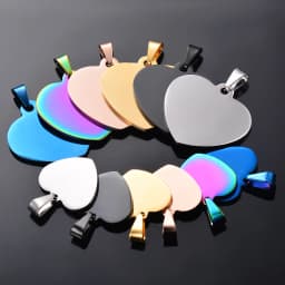 10pcs Wholesale Unisex Minimalis Stainless Steel Dog Tag Heart Pendant Necklace High Polished necklace chain jewelry gifts