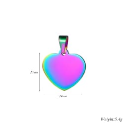10pcs Wholesale Unisex Minimalis Stainless Steel Dog Tag Heart Pendant Necklace High Polished necklace chain jewelry gifts