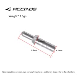 50pcs Archery Aluminum Nock Pin for ID 3.2/4.2/6.2/5.2/8.0mm Arrow Shaft Nock Compound Recurve Bow Arrows Archery (Only Pin)