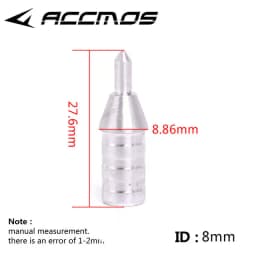 50pcs Archery Aluminum Nock Pin for ID 3.2/4.2/6.2/5.2/8.0mm Arrow Shaft Nock Compound Recurve Bow Arrows Archery (Only Pin)