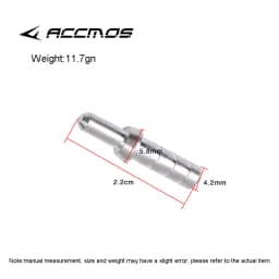 50pcs Archery Aluminum Nock Pin for ID 3.2/4.2/6.2/5.2/8.0mm Arrow Shaft Nock Compound Recurve Bow Arrows Archery (Only Pin)