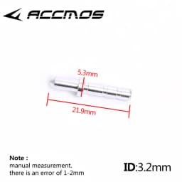 50pcs Archery Aluminum Nock Pin for ID 3.2/4.2/6.2/5.2/8.0mm Arrow Shaft Nock Compound Recurve Bow Arrows Archery (Only Pin)