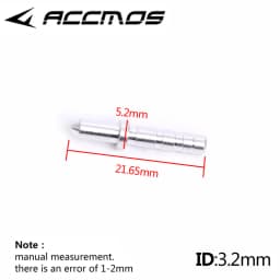 50pcs Archery Aluminum Nock Pin for ID 3.2/4.2/6.2/5.2/8.0mm Arrow Shaft Nock Compound Recurve Bow Arrows Archery (Only Pin)