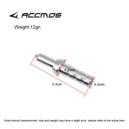 50pcs Archery Aluminum Nock Pin for ID 3.2/4.2/6.2/5.2/8.0mm Arrow Shaft Nock Compound Recurve Bow Arrows Archery (Only Pin)