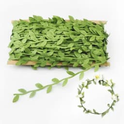 10yards Silk Leaf-Shaped Handmake Artificial Green Leaves for Wedding Decoration DIY Wreath Gift Scrapbooking Craft Fake Flower