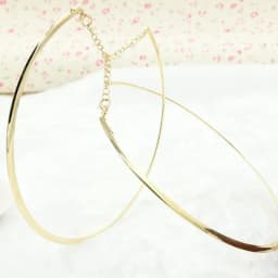304 Stainless Steel Collar Neck Ring Necklace Silver Color Big Circle Metal Pendant Torque Statement Necklace Jewelry Findings