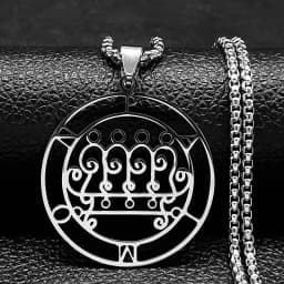 Fashion Sigeal Sigil De Lucifer Stainless Steel Satan Necklace Asmoday Lazer Key Baphomet Stamp Chain Necklaces Jewelry N7118S03