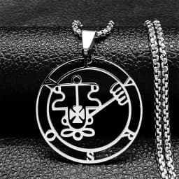 Fashion Sigeal Sigil De Lucifer Stainless Steel Satan Necklace Asmoday Lazer Key Baphomet Stamp Chain Necklaces Jewelry N7118S03