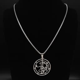 Fashion Sigeal Sigil De Lucifer Stainless Steel Satan Necklace Asmoday Lazer Key Baphomet Stamp Chain Necklaces Jewelry N7118S03