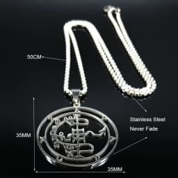 Fashion Sigeal Sigil De Lucifer Stainless Steel Satan Necklace Asmoday Lazer Key Baphomet Stamp Chain Necklaces Jewelry N7118S03