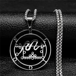 Fashion Sigeal Sigil De Lucifer Stainless Steel Satan Necklace Asmoday Lazer Key Baphomet Stamp Chain Necklaces Jewelry N7118S03