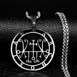 Fashion Sigeal Sigil De Lucifer Stainless Steel Satan Necklace Asmoday Lazer Key Baphomet Stamp Chain Necklaces Jewelry N7118S03