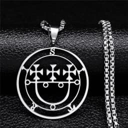 Fashion Sigeal Sigil De Lucifer Stainless Steel Satan Necklace Asmoday Lazer Key Baphomet Stamp Chain Necklaces Jewelry N7118S03