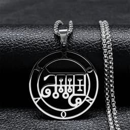 Fashion Sigeal Sigil De Lucifer Stainless Steel Satan Necklace Asmoday Lazer Key Baphomet Stamp Chain Necklaces Jewelry N7118S03