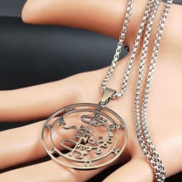 Fashion Sigeal Sigil De Lucifer Stainless Steel Satan Necklace Asmoday Lazer Key Baphomet Stamp Chain Necklaces Jewelry N7118S03