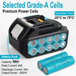 Waitley 18V Battery For Makita Power Tools Replacement Accessories BL1860 BL1850 / Li-ion Rechargeable batteries Pack