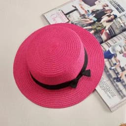 COKK Panama Hat Simple Summer Beach Hat Female Casual Lady Women Flat Brim Bowknot Straw Cap Girls Sun Hat Chapeu Feminino