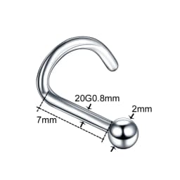 1PC 20G Steel Heart Nariz Piercing Screw Nostril Earring Piercings L Shape Nose Bone Studs Neus Rings Body Piercing Jewelry